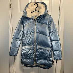 MICHAEL Michael Kors Shiny Blue Jacket with Cream Lining